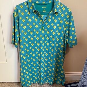 Bogeybros Men's Blue Floral Shirt size large